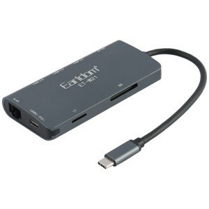 هاب و رم ریدر Earldom ET-W21 Type-C To USB3.0/HDMI/RJ45/Type-C/SD/TF
