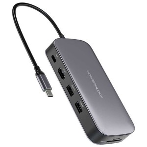 هاب و حافظه اس اس دی 512 گیگابایت Powerology PWSDHB512 Type-C To USB3.0/HDMI/SD/Micro SD/Type-C