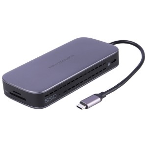 هاب و حافظه اس اس دی 512 گیگابایت Powerology PWSDHB512 Type-C To USB3.0/HDMI/SD/Micro SD/Type-C