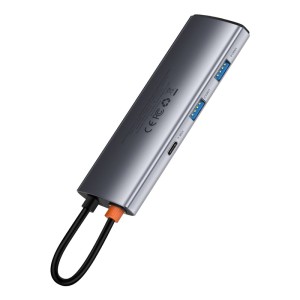 هاب و رم ریدر Baseus Metal Gleam Series WKWG020113 USB 3.0/HDMI/Type-C PD To Type-C