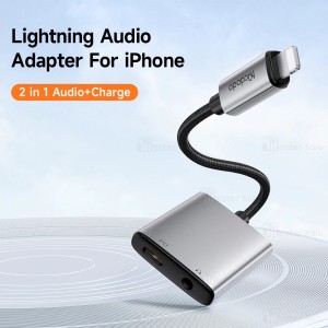 کابل تبدیل لایتنینگ اتصال همزمان هندزفری و شارژر Mcdodo CA-5540 Audio Adapter توان 2.4 آمپر