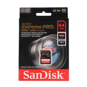 رم اس دی 64 گیگ سن دیسک SanDisk Extreme Pro SDXC V30 U3 C10 200MB/s