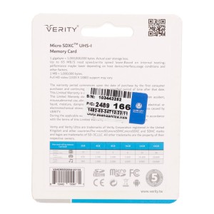 رم میکرو 64 گیگ وریتی Verity U3 C10 80MB/s + خشاب