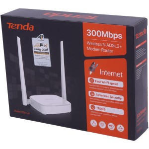 مودم روتر 2 آنتن Tenda D301 V4 ADSL2+ N300 300Mbps