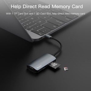 هاب و رم ریدر Yesido HB16 USB3.0/USB2.0/VGA/SD/Micro SD/Type-C PD To Type-C