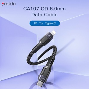 کابل تبدیل فست شارژ Yesido CA107 Type-C To Lightning PD 2.4A 1.2m