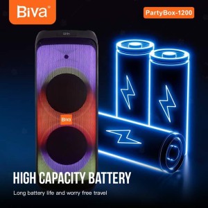 اسپیکر چمدانی بلوتوثی رم و فلش خور Biva Box party 1200W + میکروفون