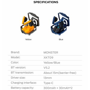 هندزفری بلوتوث دو تایی Monster Airmars XKT09 TWS