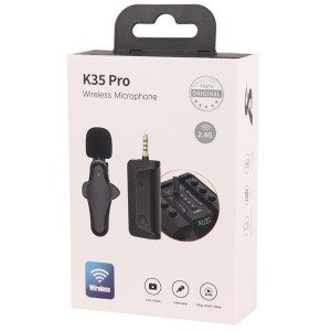 میکروفون یقه ای بی سیم دوتایی K35 Pro 3.5mm