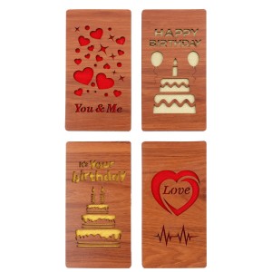 پاکت پول چوبی طرح دار 90x180mm