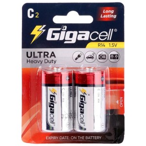 باتری دوتایی متوسط Gigacell Ultra Heavy Duty R14 1.5V C