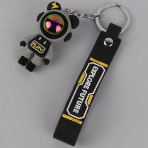 جا کلیدی سیلیکونی + بند آویز طرح آدم فضایی