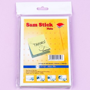 کاغذ یادداشت استیکی رنگی Sam Stick Note 10*14.5cm بسته 100 برگی