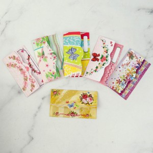 پاکت سکه گلدار اکلیلی 105x62mm بسته 100 عددی