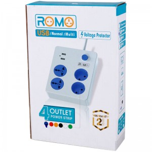 چند راهی 4 خانه برق رومو Normal-S با کابل 2.5 متری