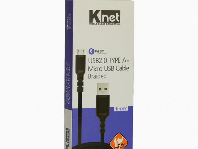 کابل شارژر میکرو KNET BRAIDED