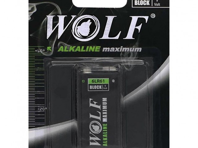 باطری کتابی آلکالاین WOLF MAXIMUM 9V