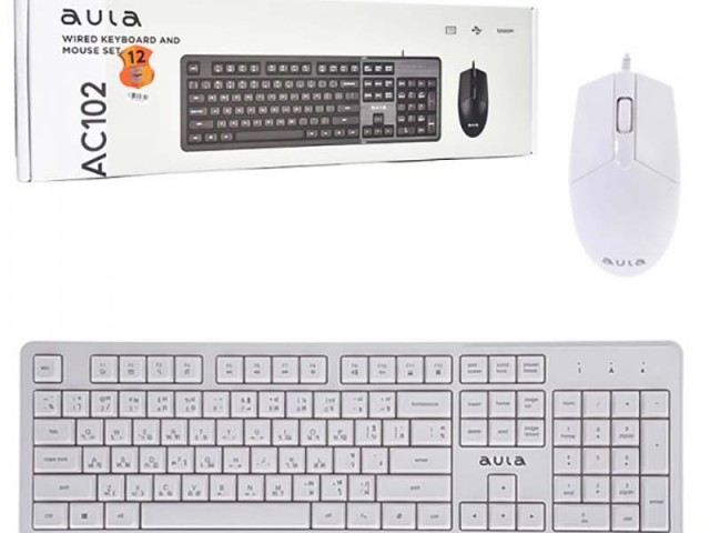 کیبورد و ماوس سیمدار AULA AC102 WHITE