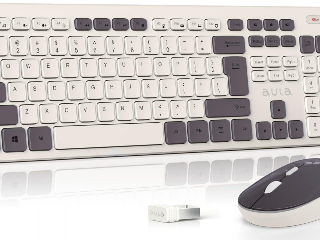 کیبورد و ماوس بی سیم AULA AC308 WHITE