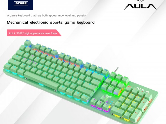 کیبورد سیمدار گیمینگ AULA s2022 GREEN