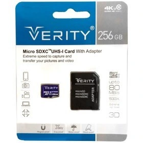 رم میکرو VERITY 80+ADAPTER 256GB