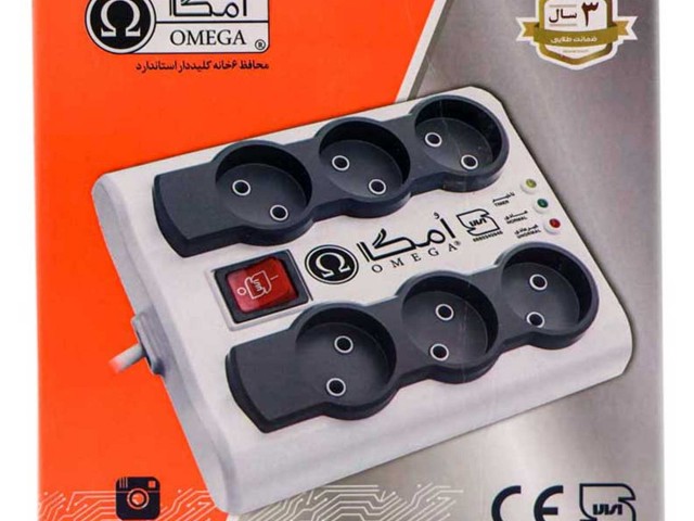 محافظ برق 6 خانه OMEGA 3M P6000