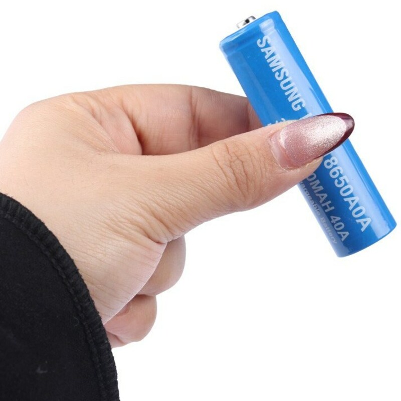 باتری شارژی دوعددی نوک دار SAMSUNG 18650 3000MAH