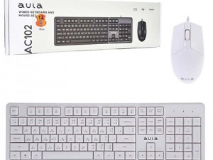 کیبورد و ماوس سیمدار AULA AC102 WHITE