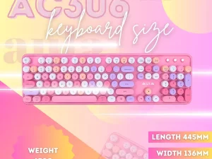 کیبورد و ماوس بی سیم AULA AC306 PINK