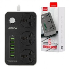 رابط برق 3 خانه به همراه پورت HISKA 5510 USB