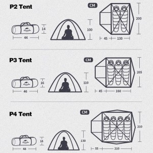 چادر کوهنوردی نیچرهایک 4 نفره مدل P-Series