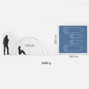 چادر اتوماتیک مسافرتی 3 نفره پلاس دابل روف