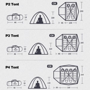چادر کوهنوردی دو نفره نیچرهایک مدل NH18Z022-P