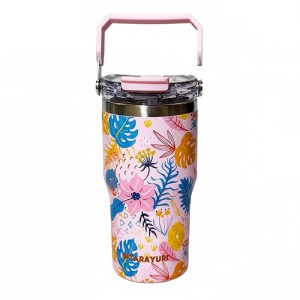 تراول ماگ دوحالته دسته دار طرح گل دار Sitarayuri ظرفیت 600 میلی لیتر