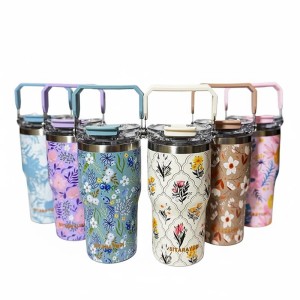 تراول ماگ دوحالته دسته دار طرح گل دار Sitarayuri ظرفیت 600 میلی لیتر