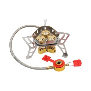 سرشعله کوهنوردی شلنگ دار سه شعله برنجی