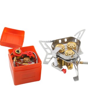 سرشعله کوهنوردی شلنگ دار سه شعله برنجی