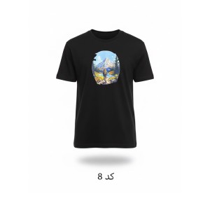 تیشرت آستین کوتاه طرح دار کمپ استایل