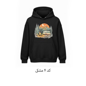 هودی داخل خز طرح دار کمپ استایل