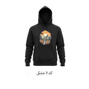 هودی داخل خز طرح دار کمپ استایل