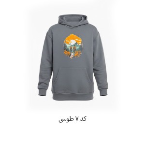 هودی داخل خز طرح دار کمپ استایل