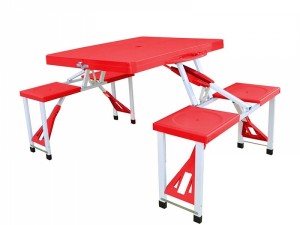 میز و صندلی تاشو پلاستیکی رنگ قرمز