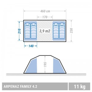 چادر کمپینگ کچوا 4 نفره مدل Arpenaz Family 4.2 سفارش آمریکا