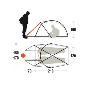 چادر کوهنوردی دو نفره فرینو مدل PILIER