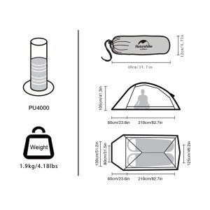چادر کوهنوردی گتر دار نیچرهایک دو نفره مدل Cloud UP 2