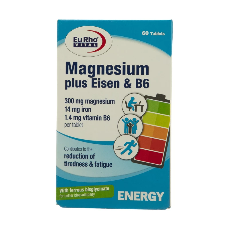 قرص منیزیم پلاس آیزن و B6 یورو ویتال Eurho Vital