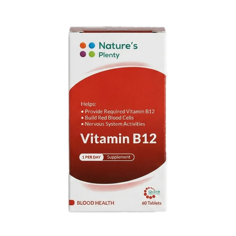 قرص ویتامین B12 نیچرز پلنتی ۶۰ عددی Nature’s Plenty Vitamin B12 – 60 Tablets