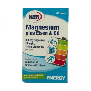 قرص منیزیم پلاس آیزن و B6 یورو ویتال Eurho Vital
