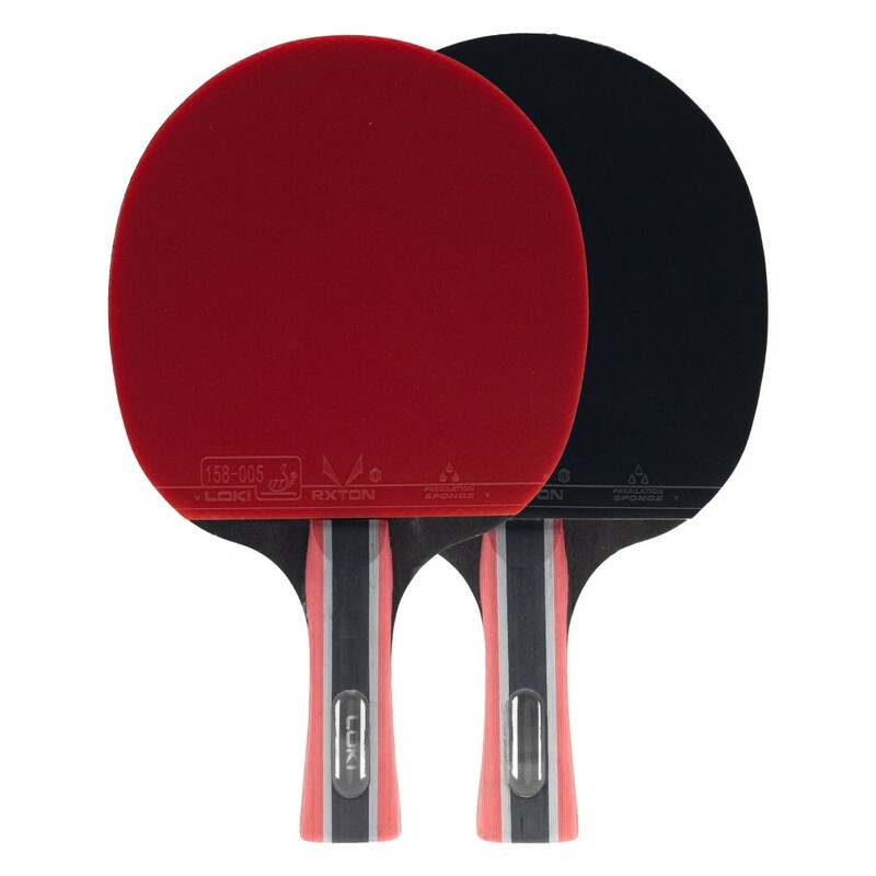 راکت پینگ پنگ لوکی کیف دار 3 ستاره کربن دار بسته 2 عددی | اورجینال | LOKI TABLETENNIS KIRIN STAR,S