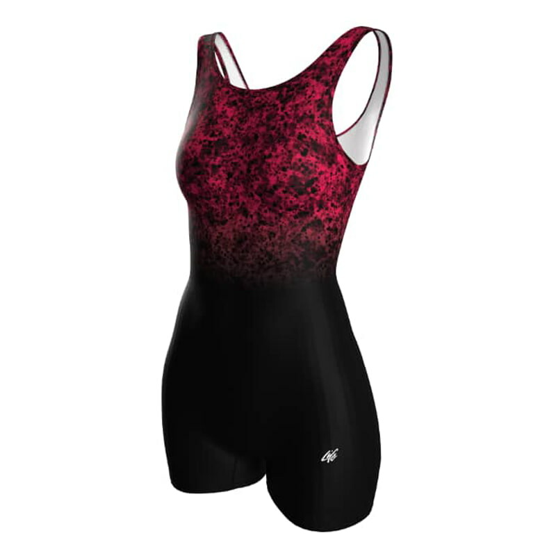 مایو شنا زنانه یک تکه مدل MZ250-P |  پادار | مشکی/قرمز